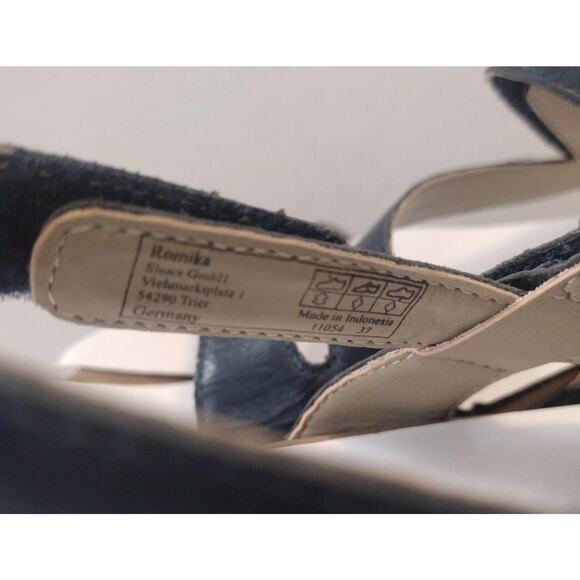 Romika Blue (Jeans)Leather Adjustable Slingback Sandals Fidschi US 6-6.5/EU 37 - Picture 11 of 13